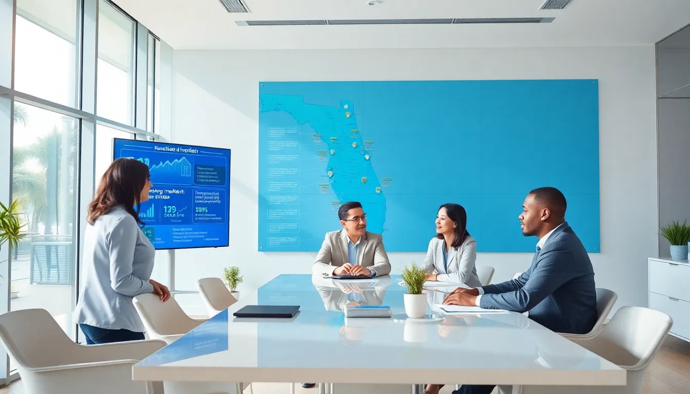 real estate professionals discussing Florida housing market trends.